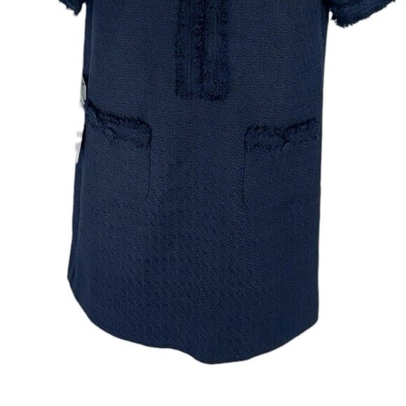 Pomander Place Ophelia Navy Tweed Fringe Mini Dress NWT Size S - Picture 7 of 12